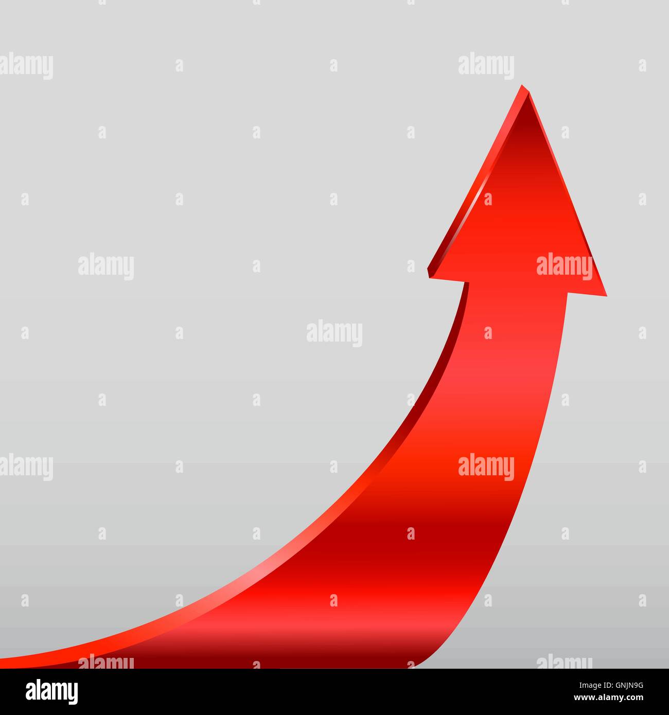 Freccia rossa e sfondo grigio neutro. Illustrazione Vettoriale