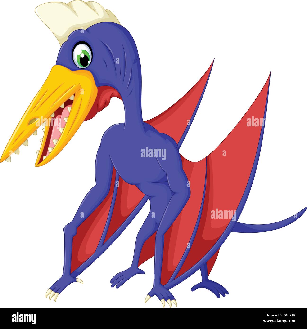 Carino pterodactyl cartoon per la progettazione Illustrazione Vettoriale