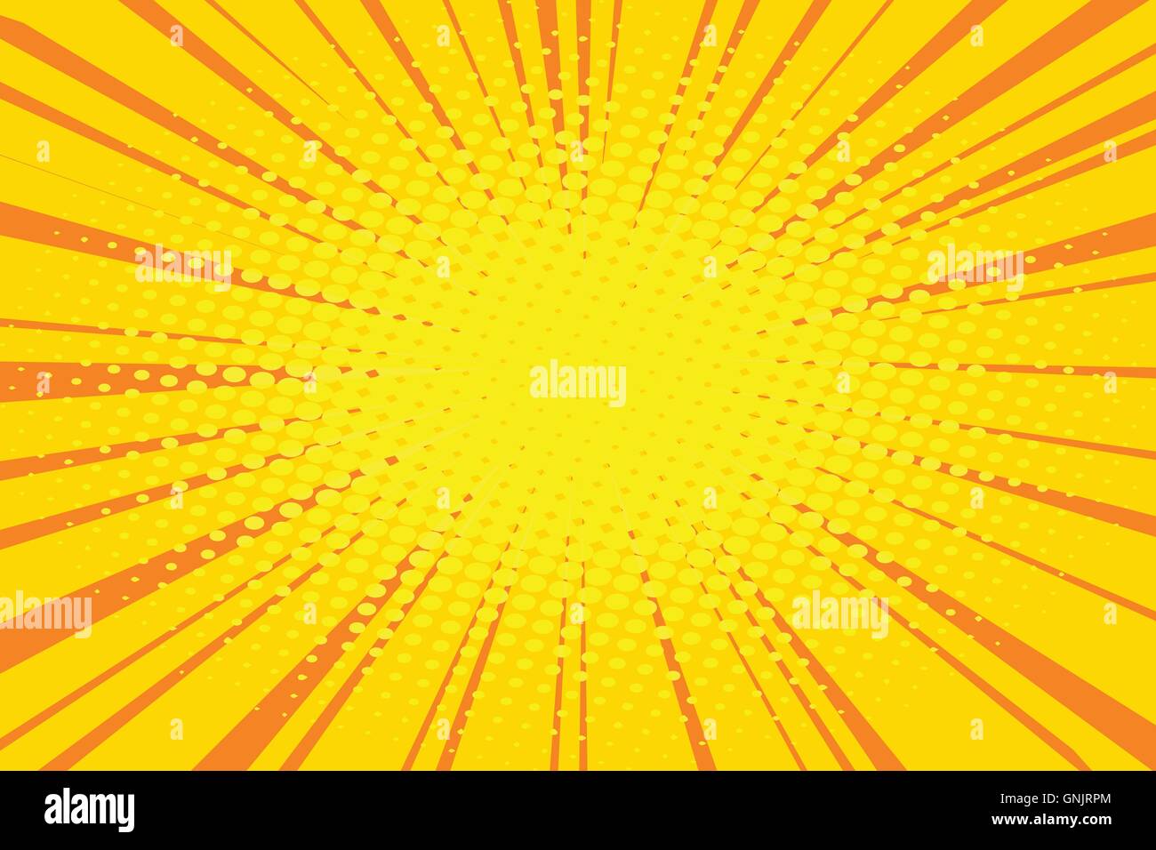 Il sole di fumetto pop retrò sfondo arte Illustrazione Vettoriale