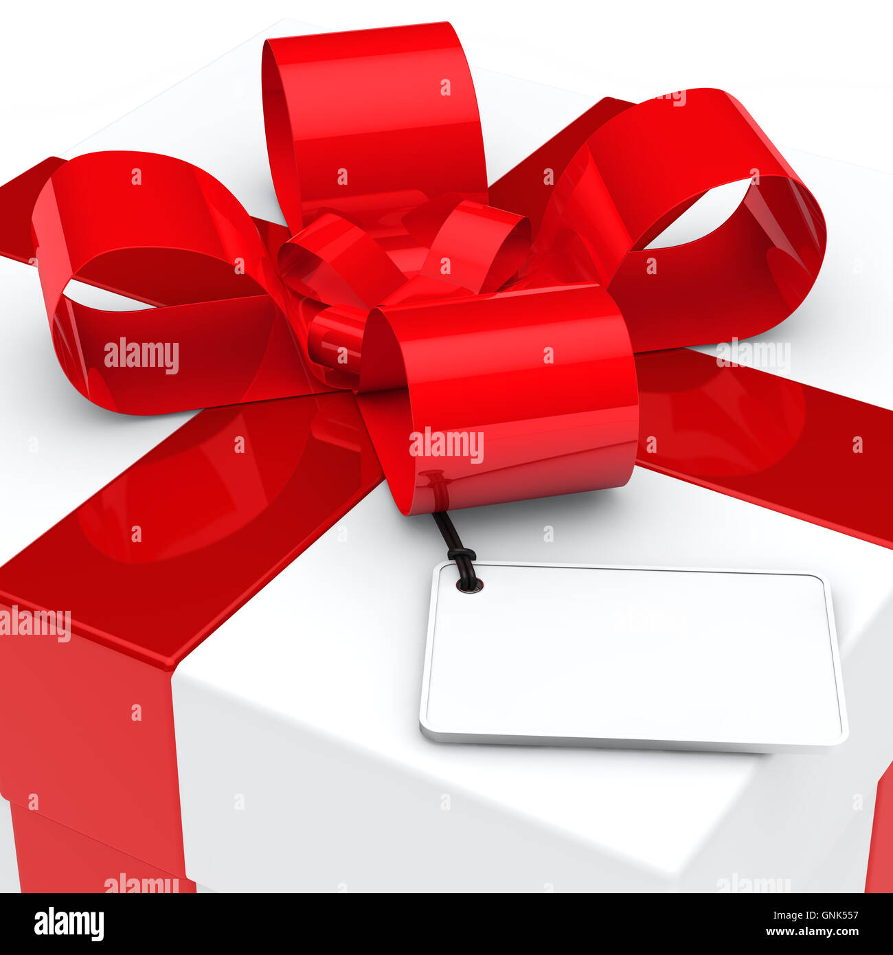 Confezione regalo nastro rosso Foto Stock