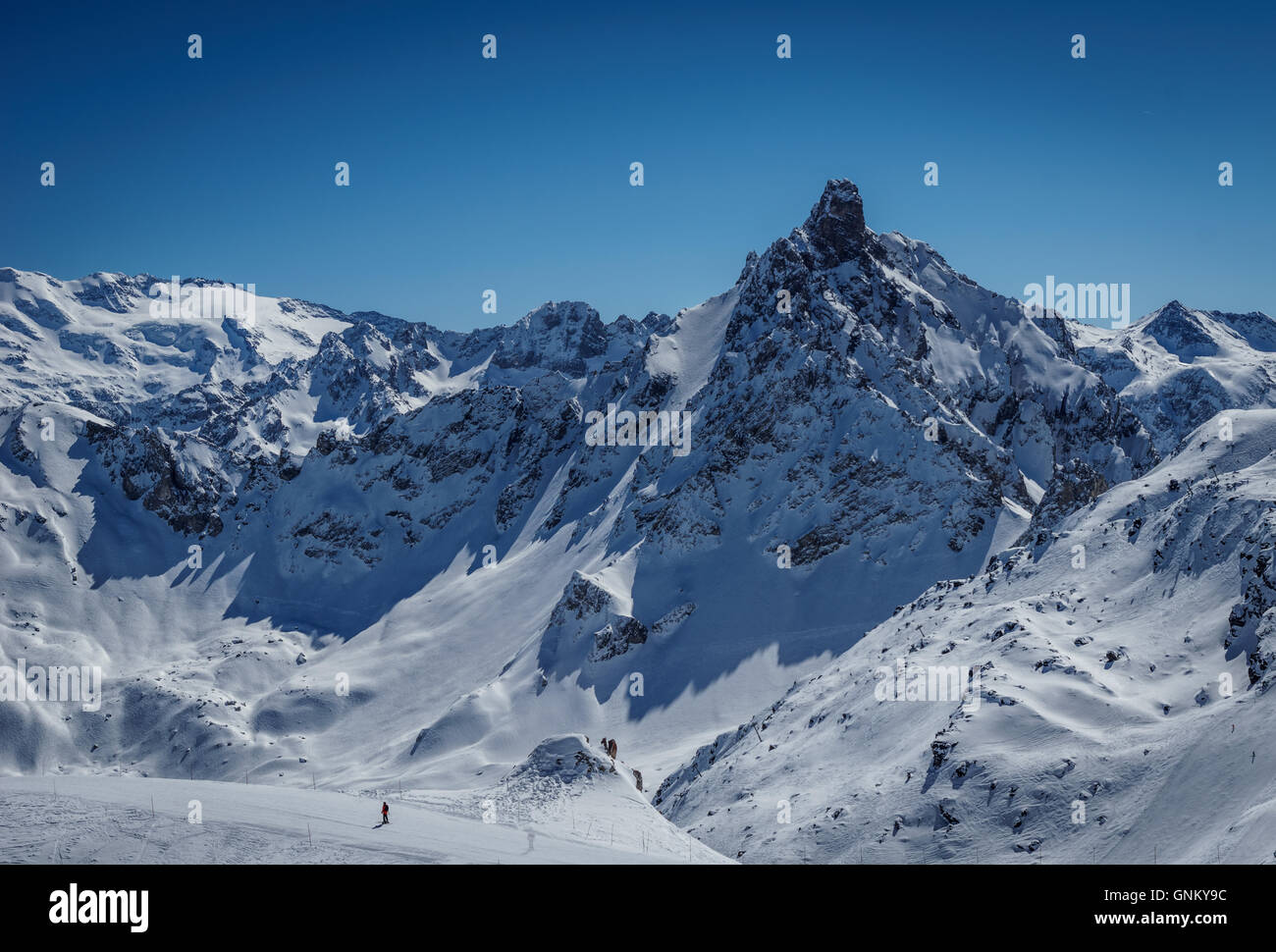 Tres Vallees Francia scape di montagna Foto Stock
