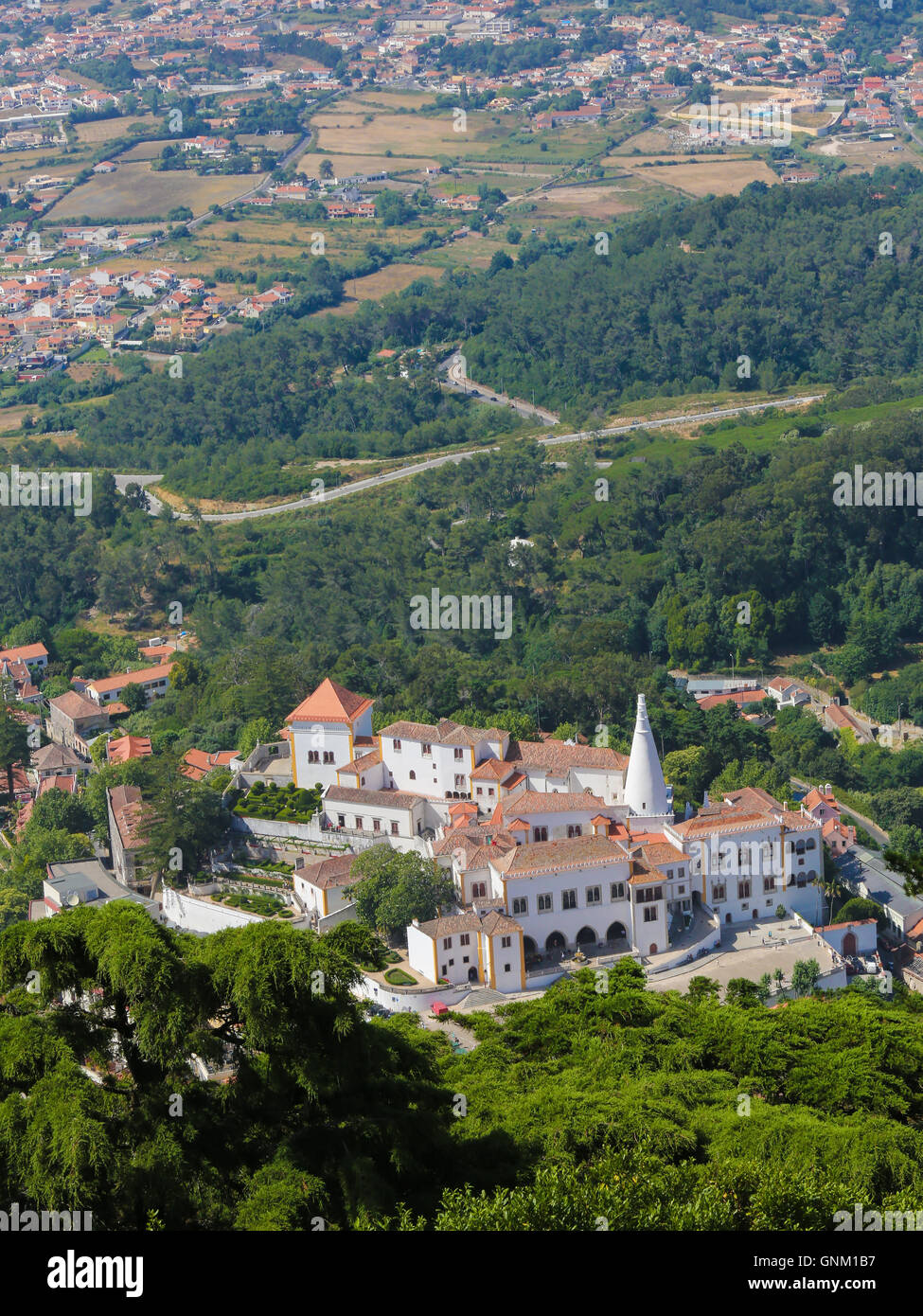 Il Palazzo di Sintra (Palacio Nacional de Sintra), chiamato anche il palazzo comunale è situato nella città di Sintra, a Lisbona distr Foto Stock