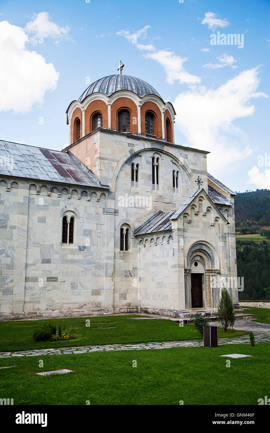 Dettaglio del XII secolo il serbo monastero ortodosso di Studenica Foto Stock