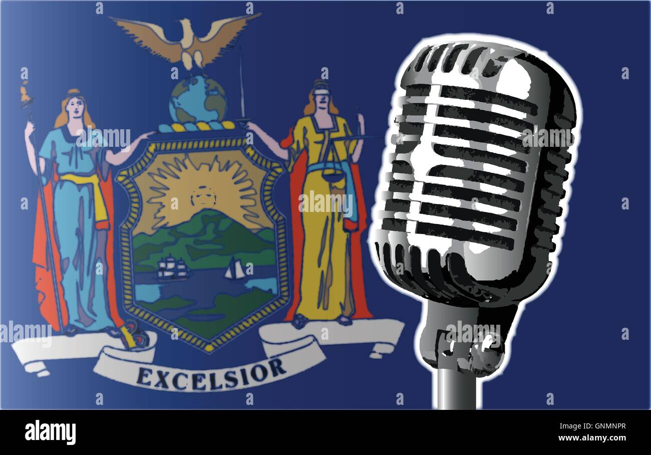 Stato Di New York Bandiera Dello Stato Di New York Bandiera Dello Stato Di New York Alto