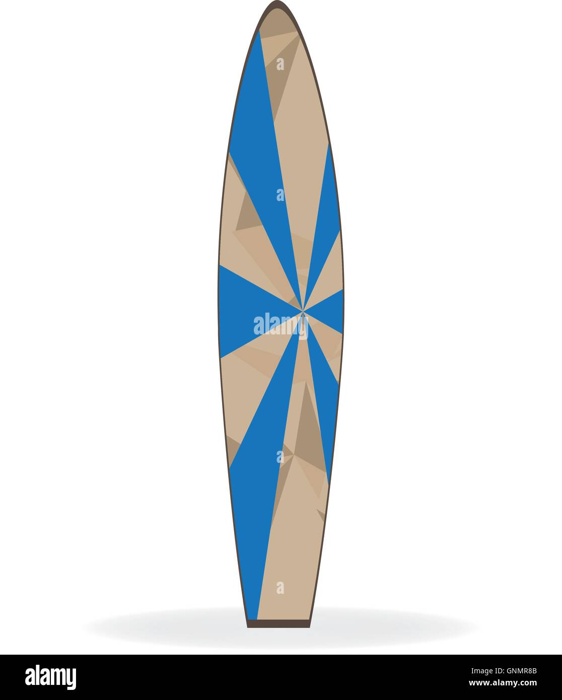 Isolato con la tavola da surf con una texture a strisce su sfondo bianco Illustrazione Vettoriale