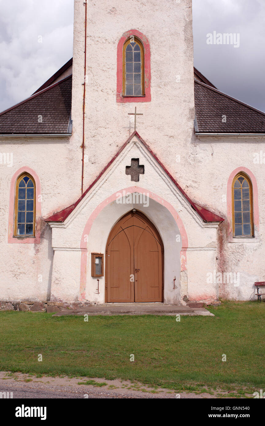 Stile neogotico edificio Urbanuse chiesa in Varbla fu costruito nel 1861. La contea di Pärnu Estonia Paesi Baltici UE Foto Stock