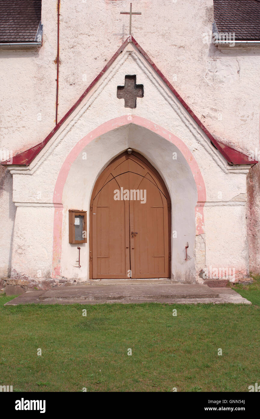 Stile neogotico edificio Urbanuse chiesa in Varbla fu costruito nel 1861. La contea di Pärnu Estonia Paesi Baltici UE Foto Stock
