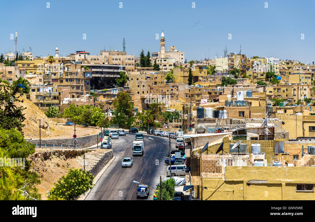 Panorama urbano di Amman in Giordania Foto Stock