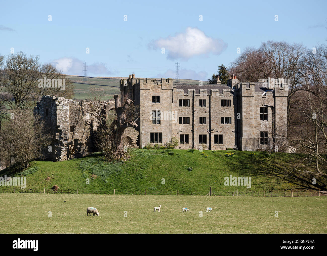 Il castello di Bellister, Haltwhistle, South Tyne Valley, Northumberland, Inghilterra Foto Stock