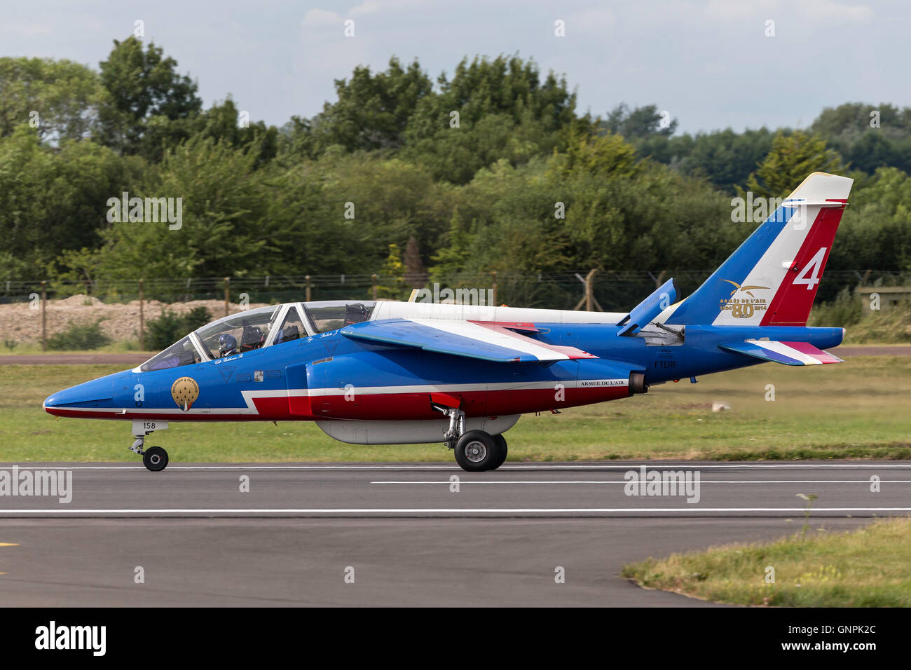 Francese Air Force (Armée de l'aria) Dassault-Dornier Alpha Jet e del team di acrobazia aerea Patrouille de France Foto Stock