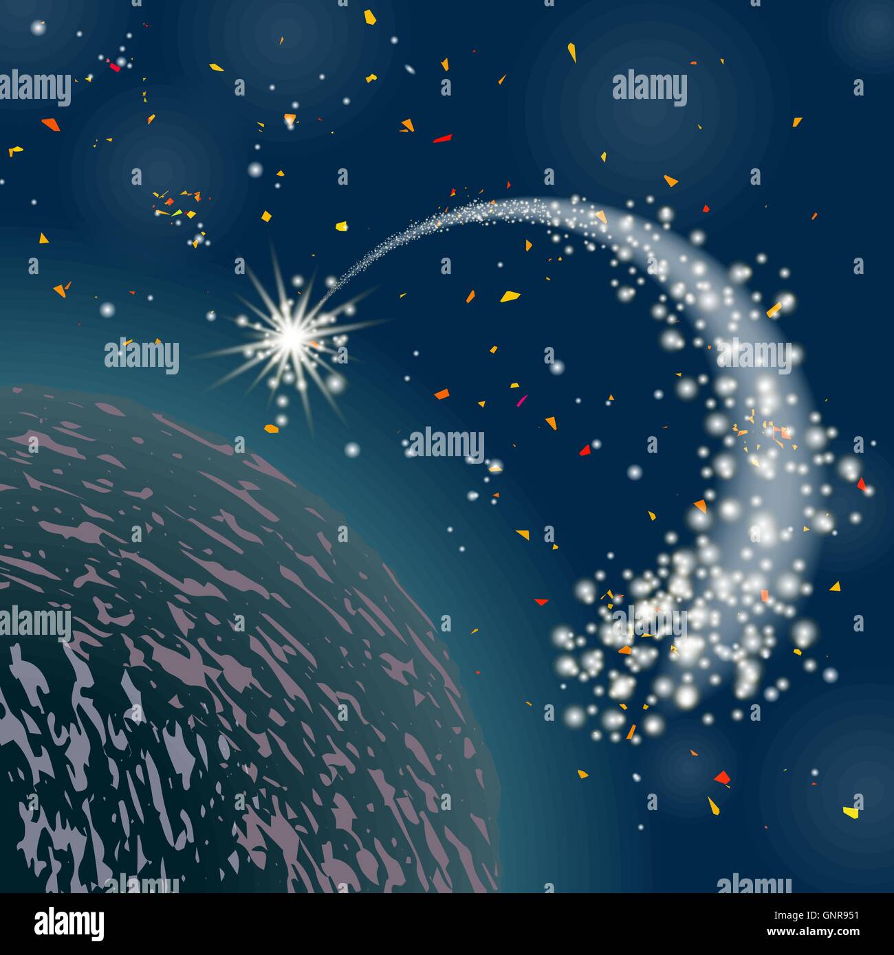 Sfondo spazio. Universo pieno di stelle Illustrazione Vettoriale