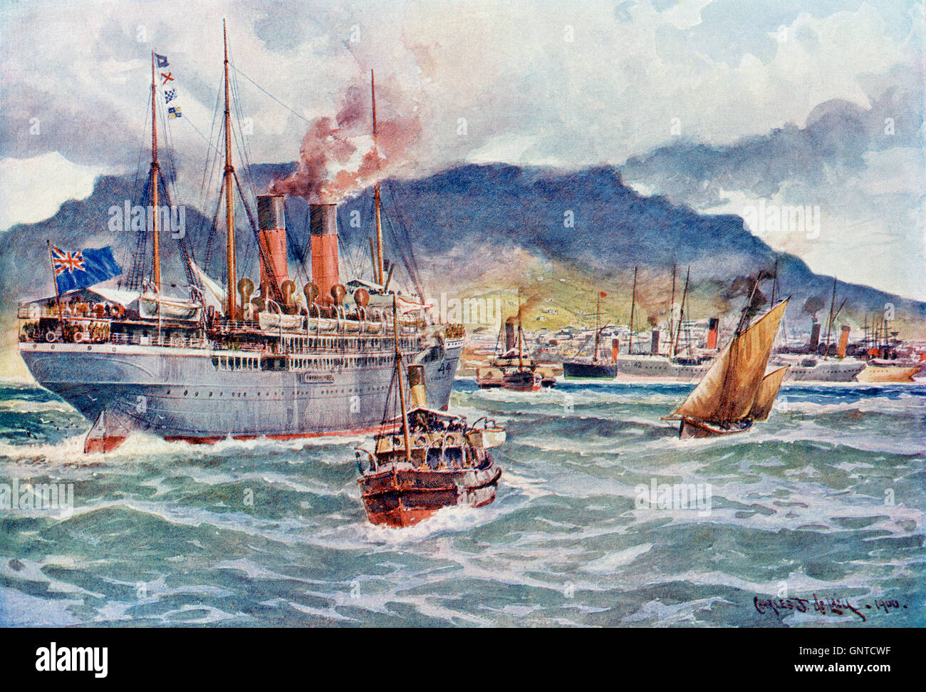 I trasporti nel comune di Table Bay, Città del Capo, Sud Africa durante la Guerra Sudafricana 1899, aka la Seconda guerra boera o seconda guerra Anglo-Boer. Foto Stock