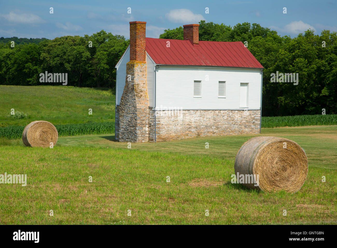 Casa di insediamento a Best Farm, Monocacy National Battlefield, Maryland Foto Stock