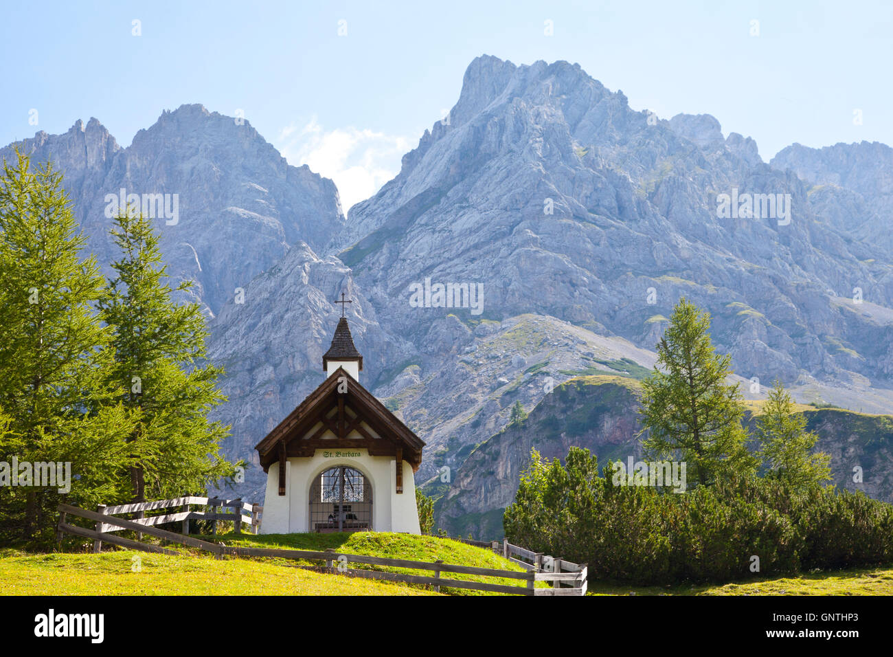 Cappella di Santa Barbara vicino a Biberwier in Tirol, Austria Foto Stock