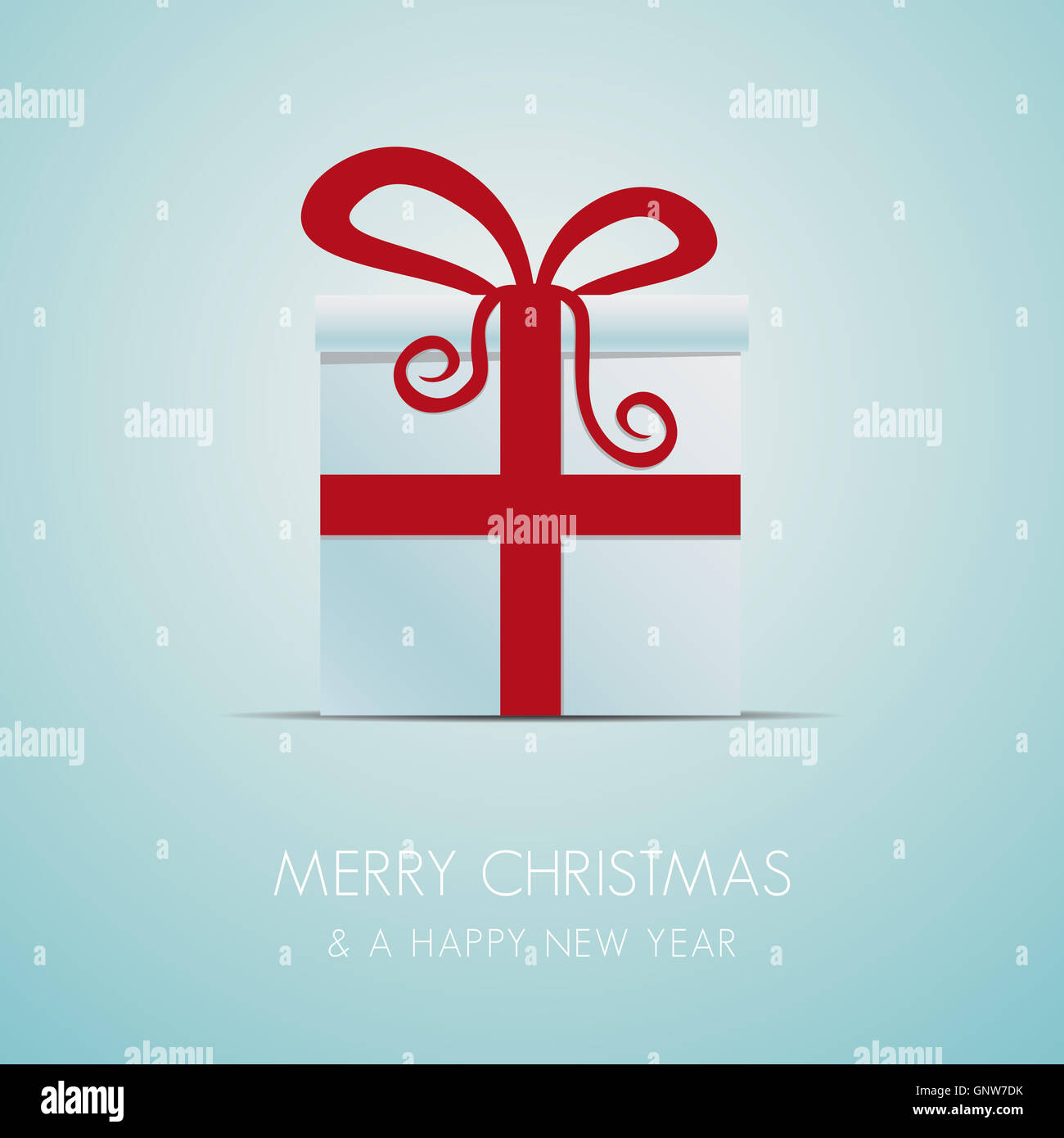 Regalo di natale Scatola nastro rosso Foto Stock