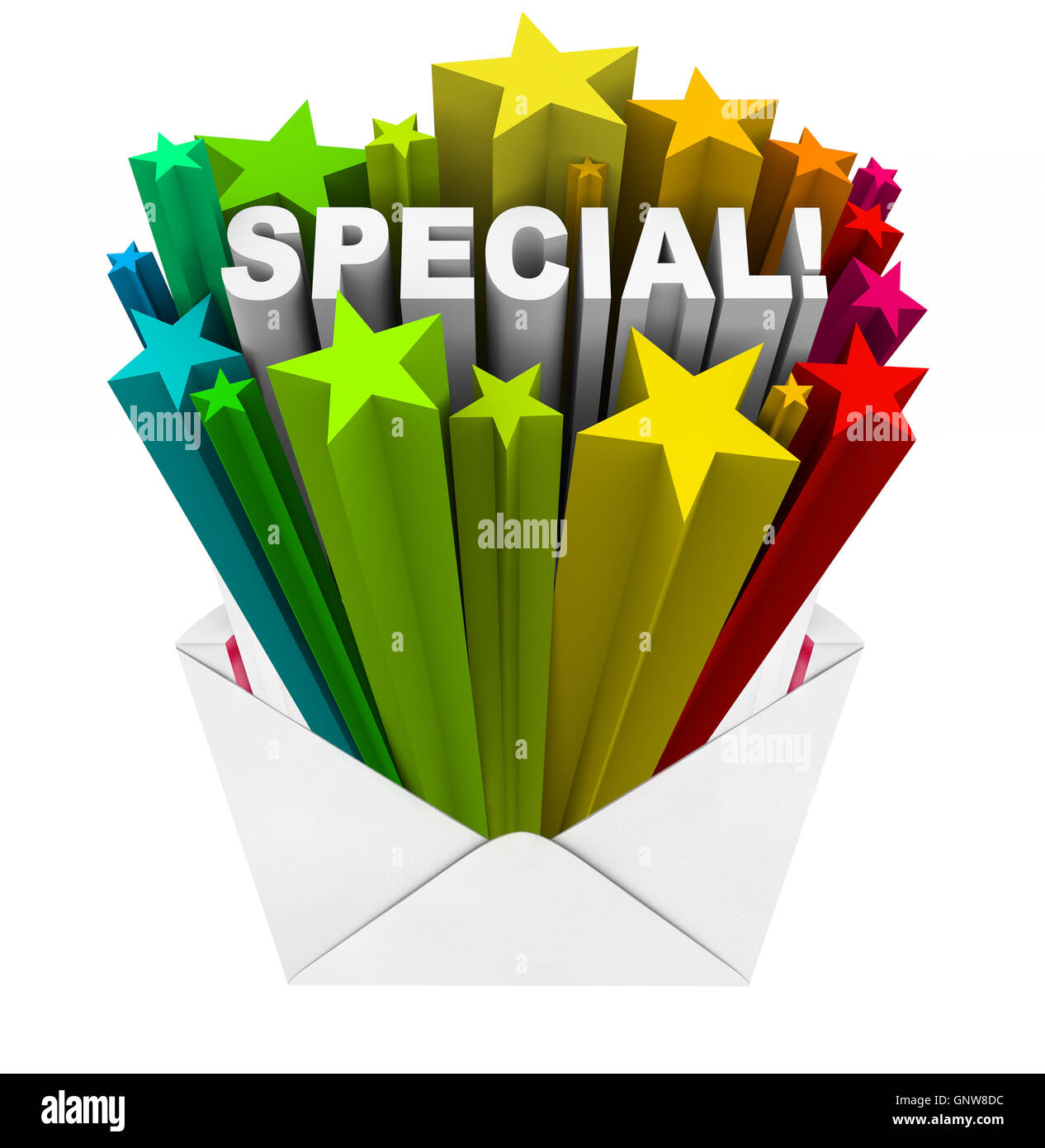 Speciale Parola in busta unica lode o un invito Foto Stock