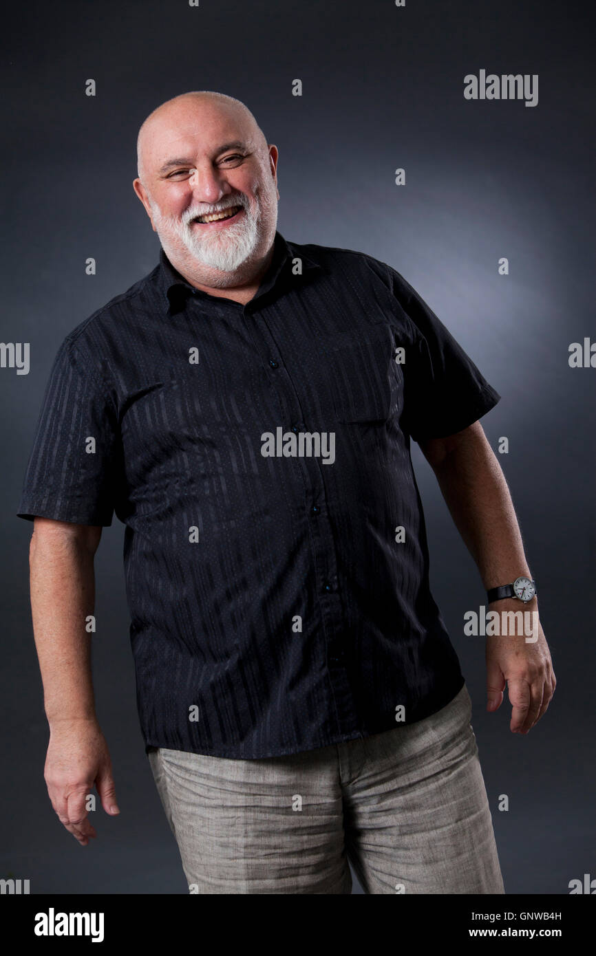 Alexei Sayle David, l'inglese stand-up comedian, attore e autore, a Edinburgh International Book Festival. Edimburgo, Scozia. 14 Agosto 2016 Foto Stock