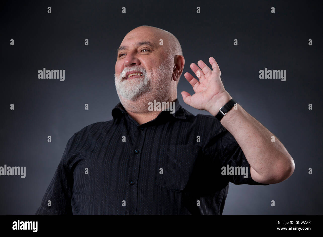 Alexei Sayle David, l'inglese stand-up comedian, attore e autore, a Edinburgh International Book Festival. Edimburgo, Scozia. 14 Agosto 2016 Foto Stock