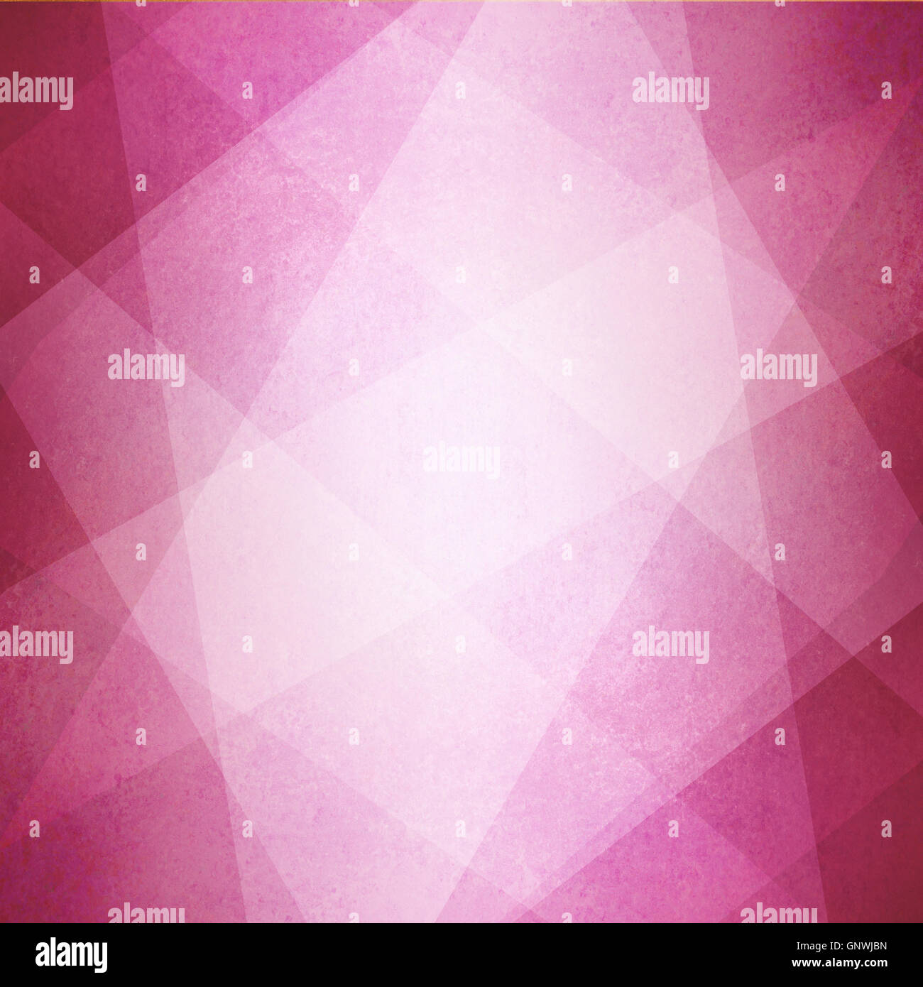 Abstract sfondo rosa, i triangoli bianchi e sagome angolate stratificato in linea geometrica con design bianco texture sbiadite center Foto Stock
