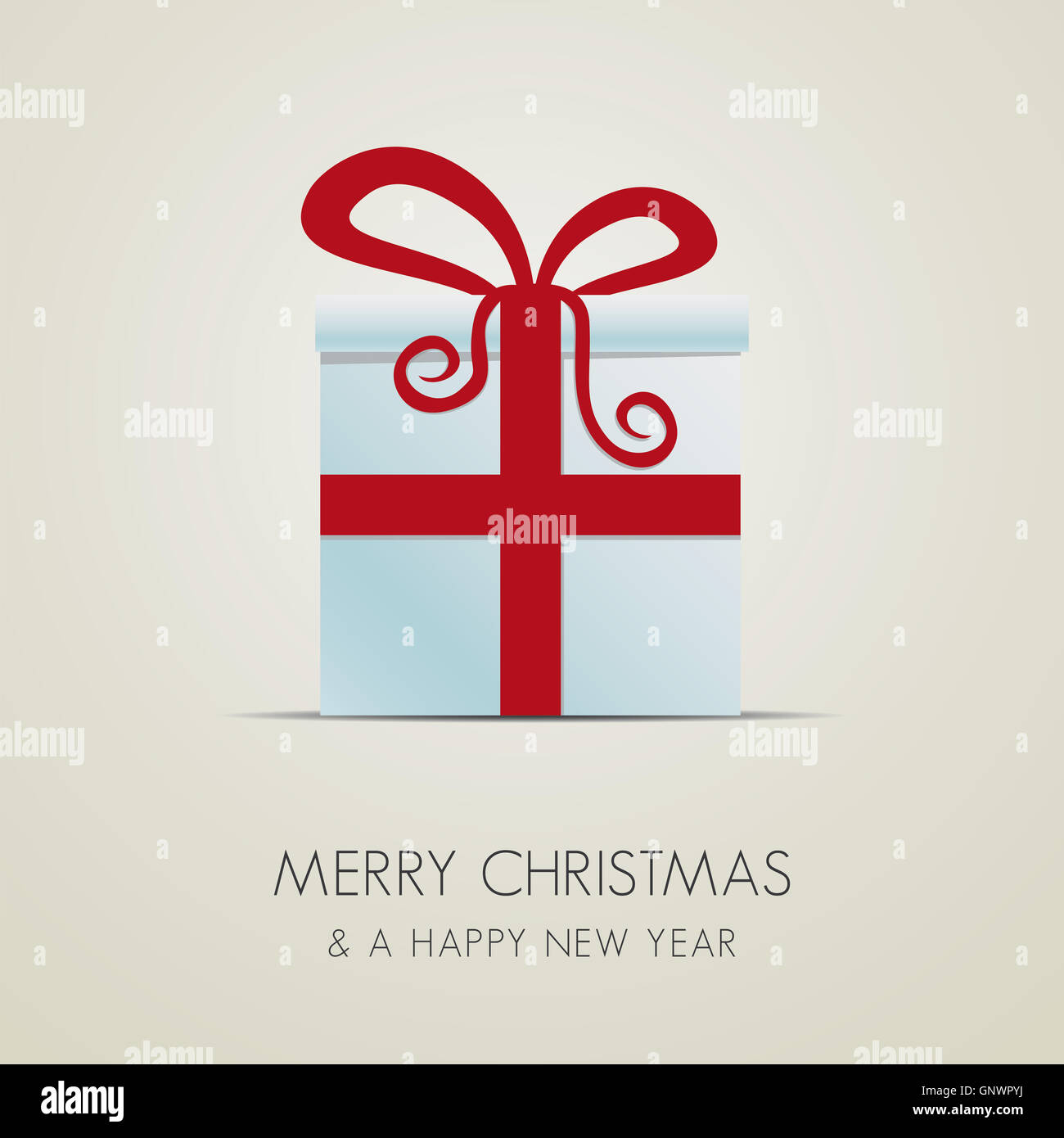 Regalo di natale Scatola nastro rosso Foto Stock