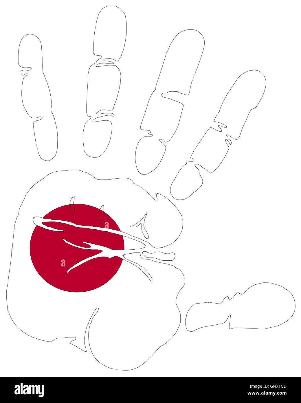 Handprint Giappone Foto Stock