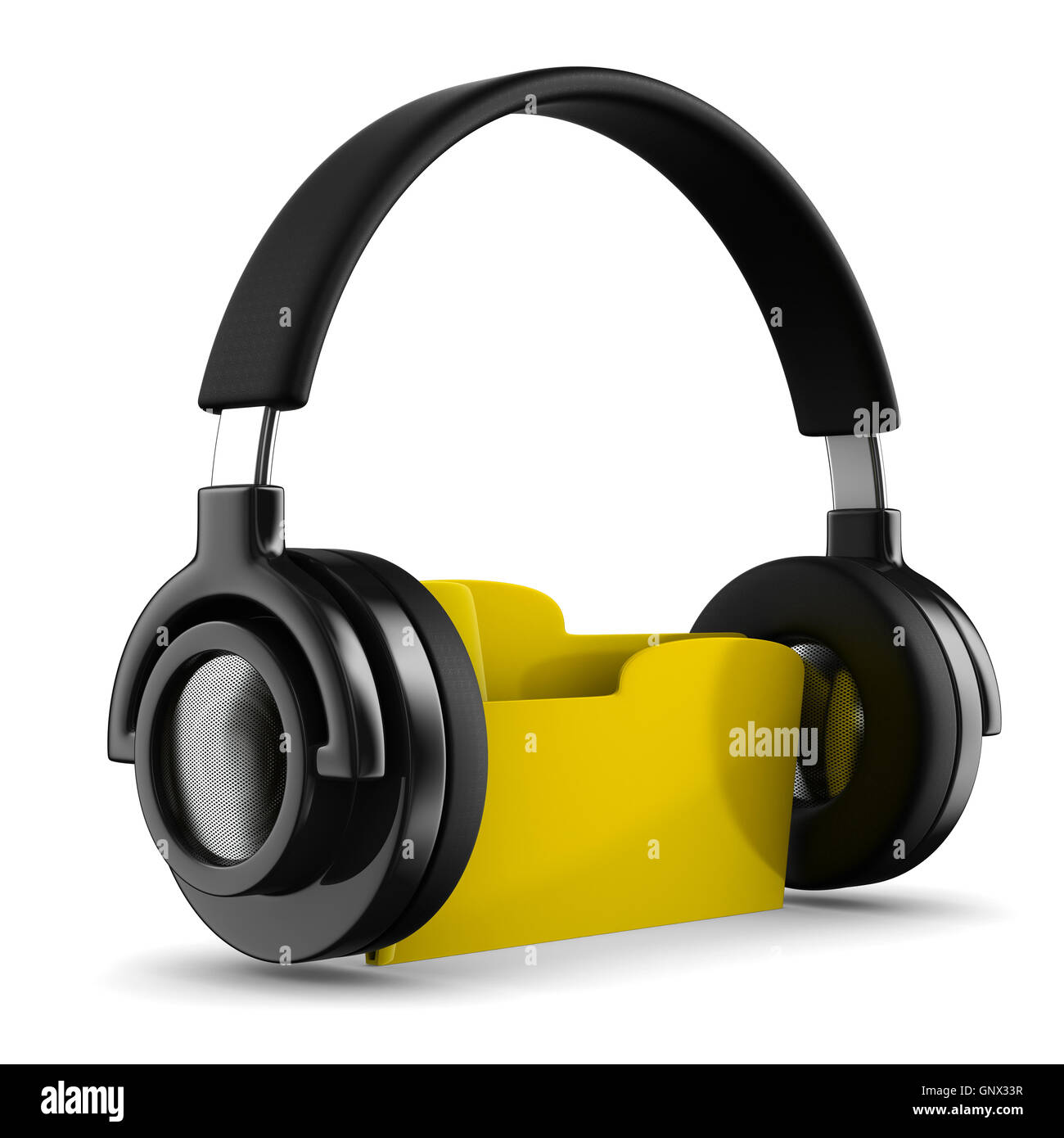 La cartella Musica su sfondo bianco. Isolato immagine 3D Foto Stock