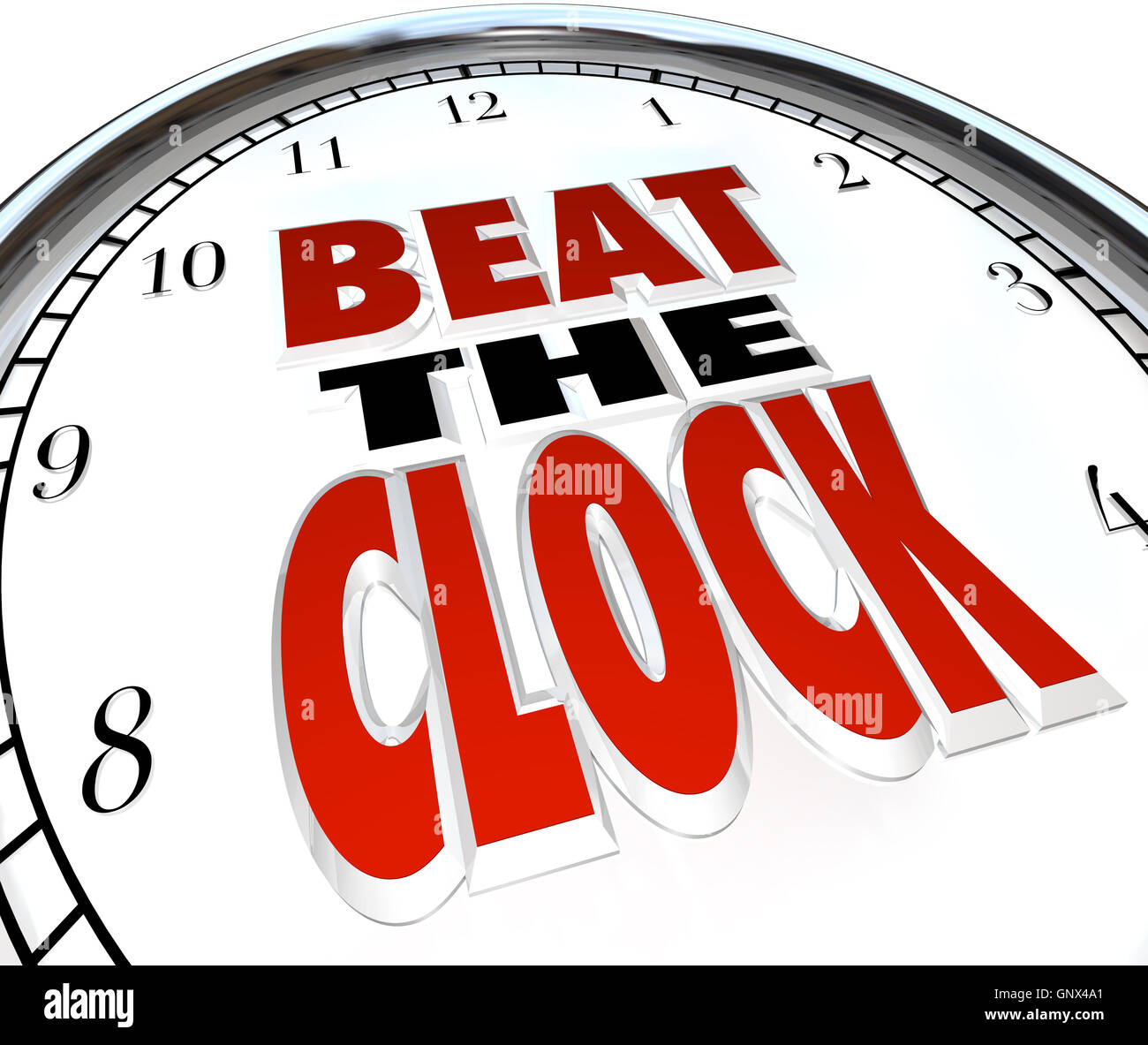 Battere il Clock parole scadenza conto alla rovescia Foto Stock