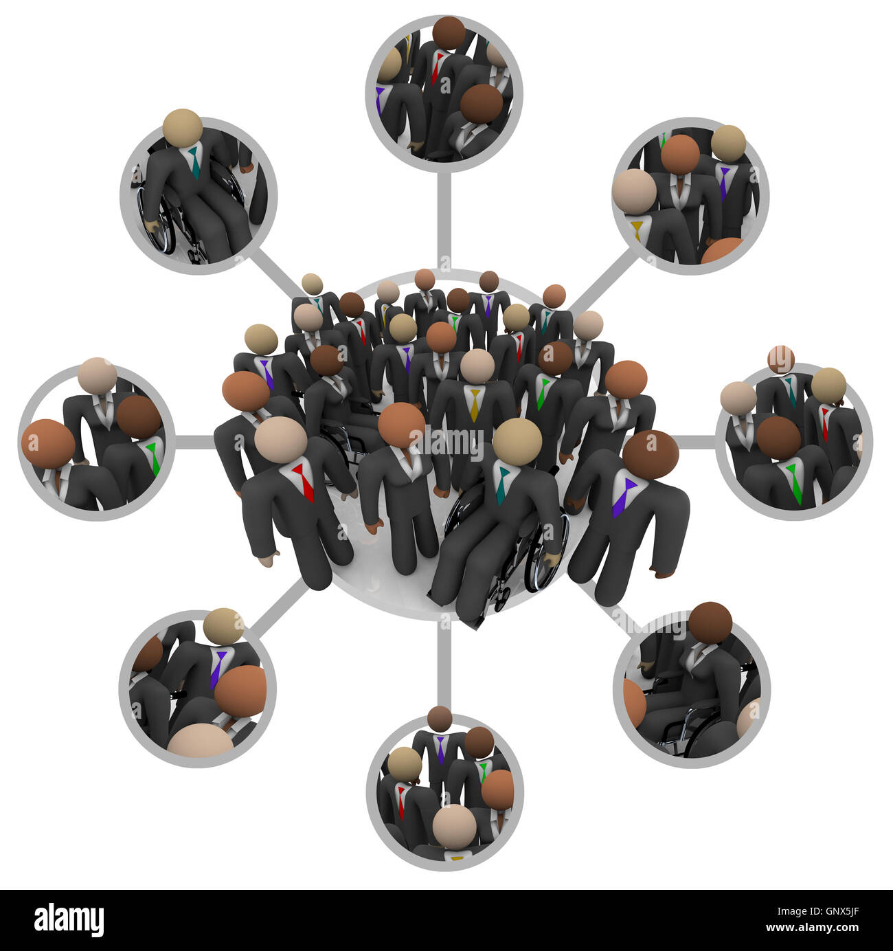 Manodopera diversificata di collegato professionale di persone in giacca Foto Stock