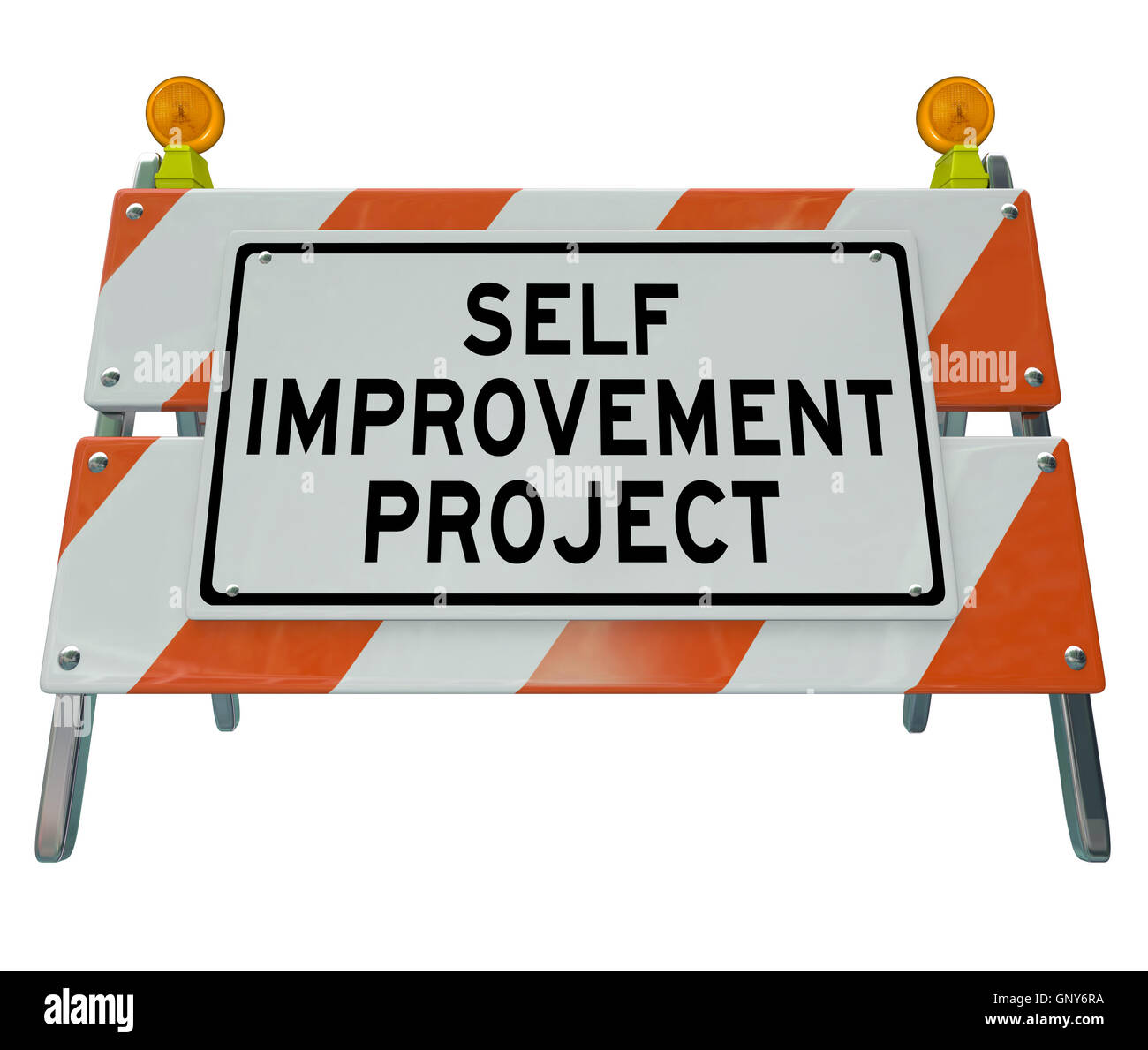 Self Improvement Project - Strada Barricade migliorare per il successo Foto Stock