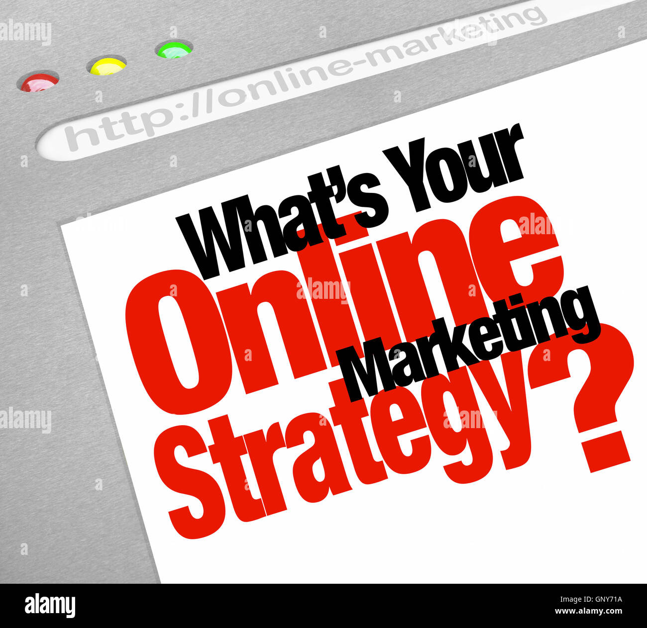 Qual è il tuo Marketing Online il sito Web di strategia piano dello schermo Foto Stock