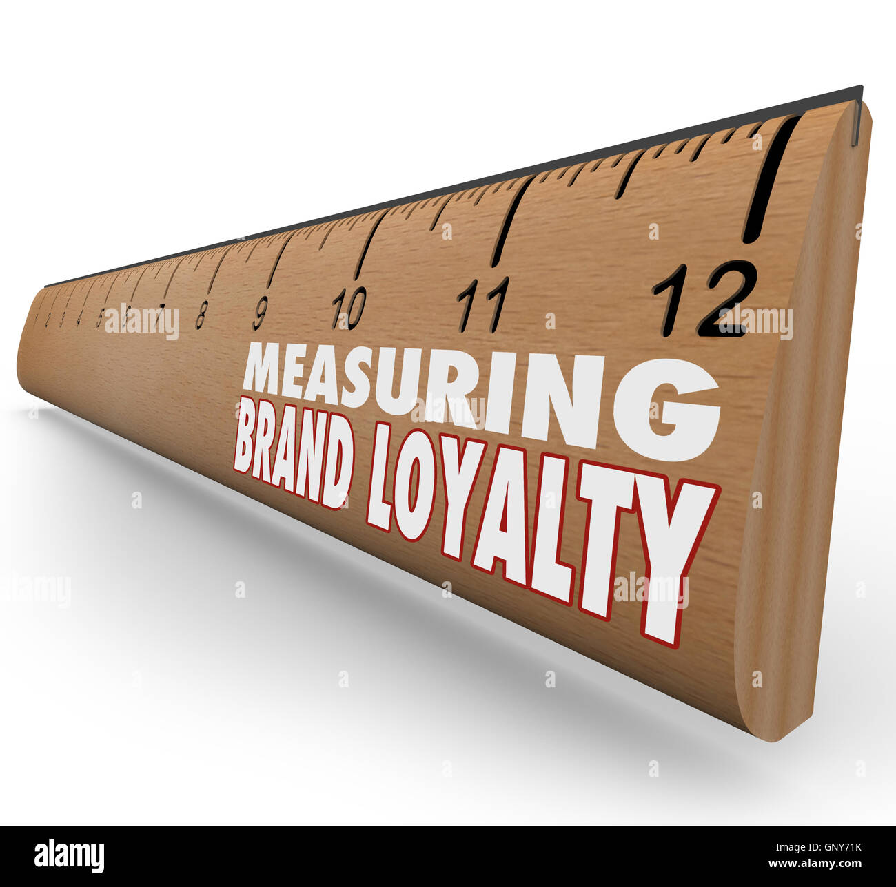 Misurare la vostra fedeltà alla marca righello forza di marketing Foto Stock
