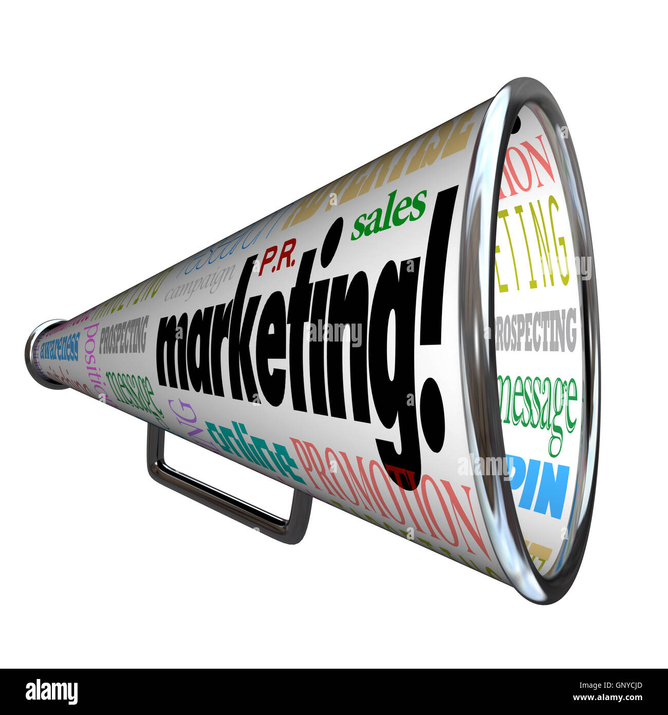 Bullhorn Marketing Pubblicità megafono un messaggio di vendita Foto Stock