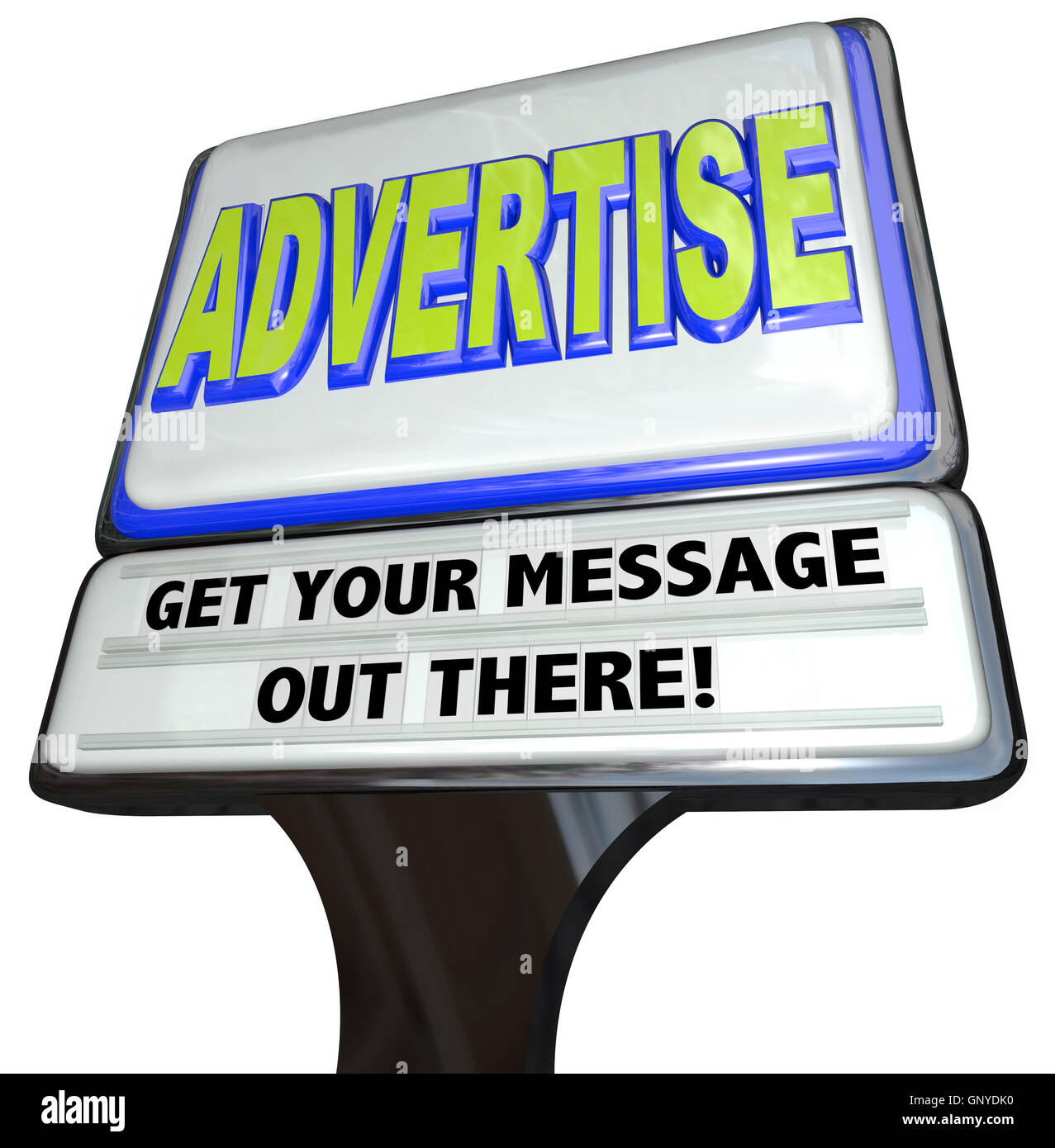 Pubblicità segno pubblicità esterna archivio messaggi Foto Stock