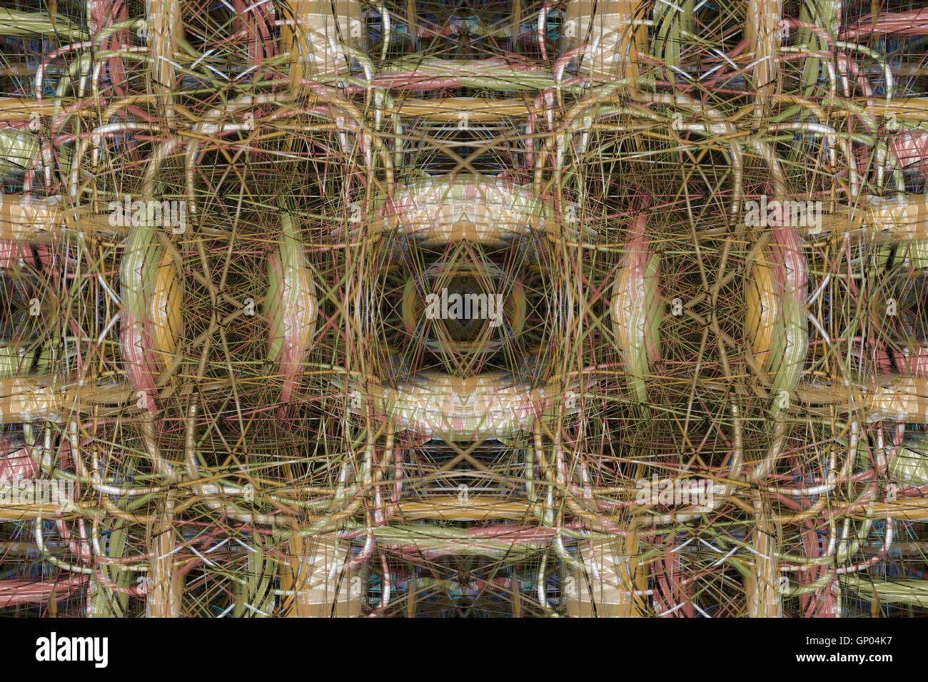 Giallo e verde futuristico astratta i collegamenti Foto Stock