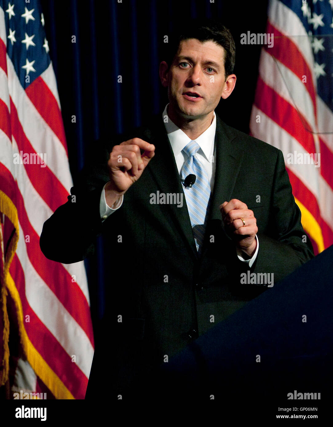 22 maggio 2012 - Simi Valley, California, Stati Uniti d'America - Congressman Paul Ryan (R - WI), Presidente della Casa Comitato del bilancio, dà un discorso di Ronald Reagan Library. Foto Stock