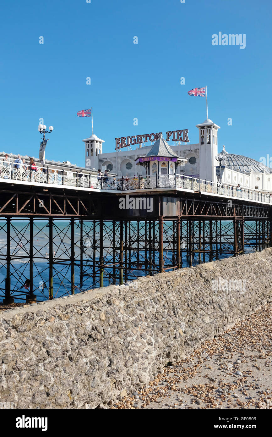 Il Brighton Pier, Bighton Beach, Sussex, Regno Unito Foto Stock