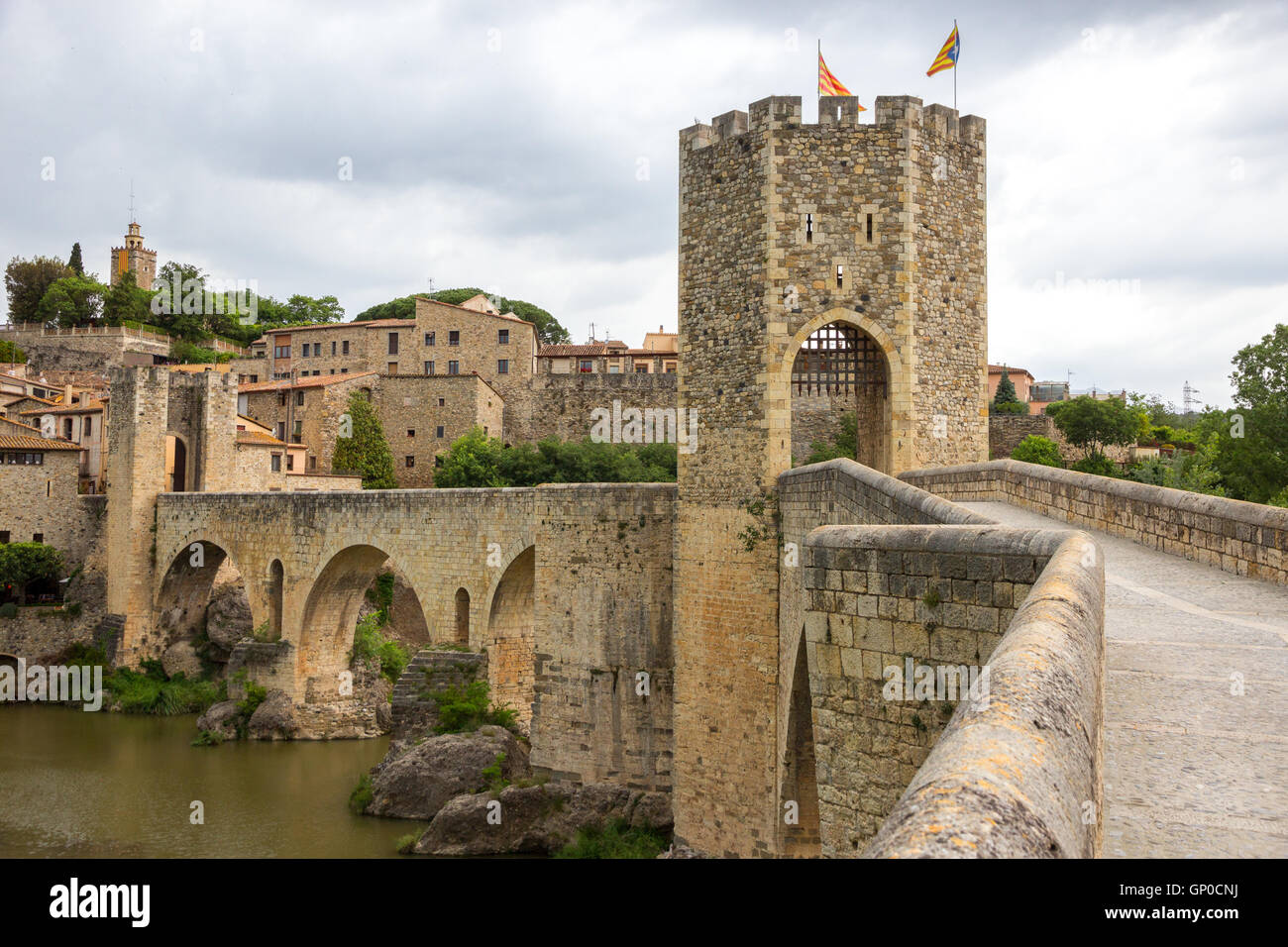 Besalu borgo medievale, la Catalogna, Spagna Foto Stock