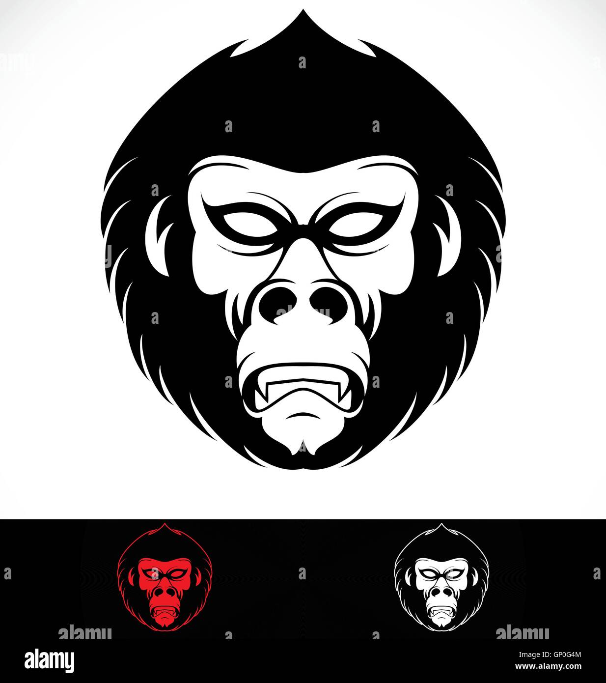 Testa di gorilla mascotte Illustrazione Vettoriale