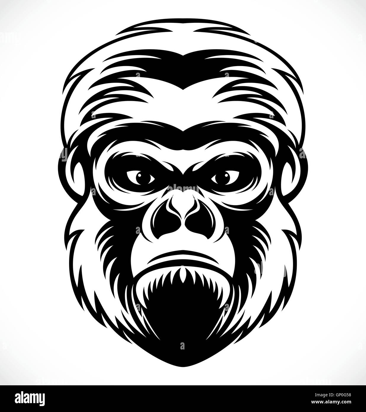 Testa di Gorilla Illustrazione Vettoriale