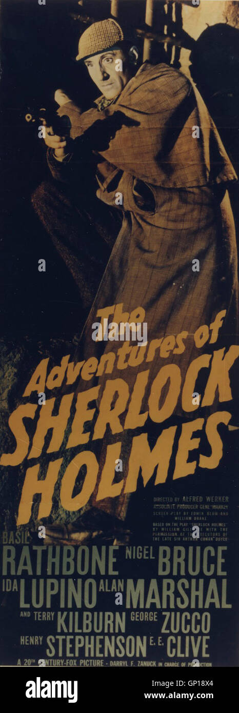 Le avventure di Sherlock Holmes - Poster - USA 1939, 1930er, 1930s, le avventure di Sherlock Holmes, il film, Filmplakat, Poster, Die Abenteuer Des Sherlock Holmes Foto Stock