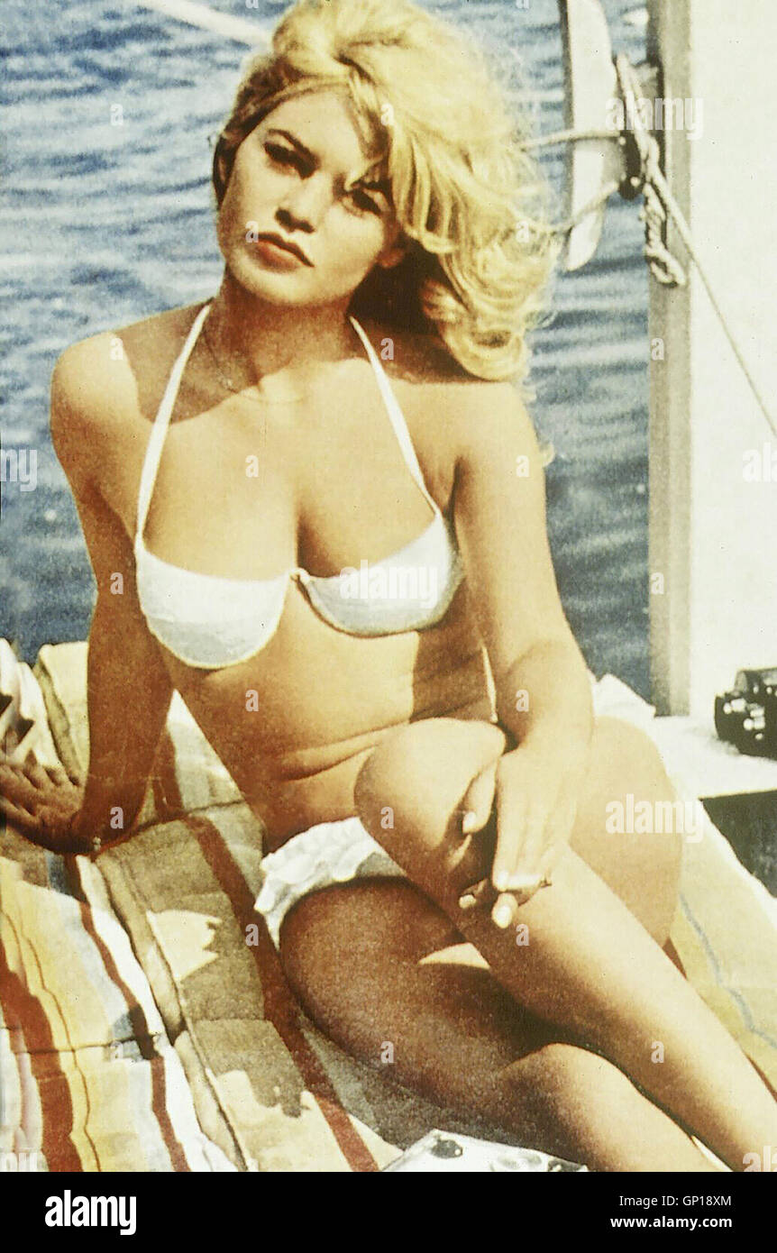 Brigitte Bardot.Caption locale *** Vie privee - 1961, 1960er, sessanta, Bardot Brigitte Bikini, Film, Ritratto, Vie privee, Brigitte Bardot Foto Stock