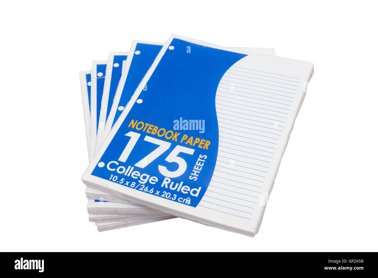 Pacchetto di white lined looseleaf carta di riempimento Foto Stock