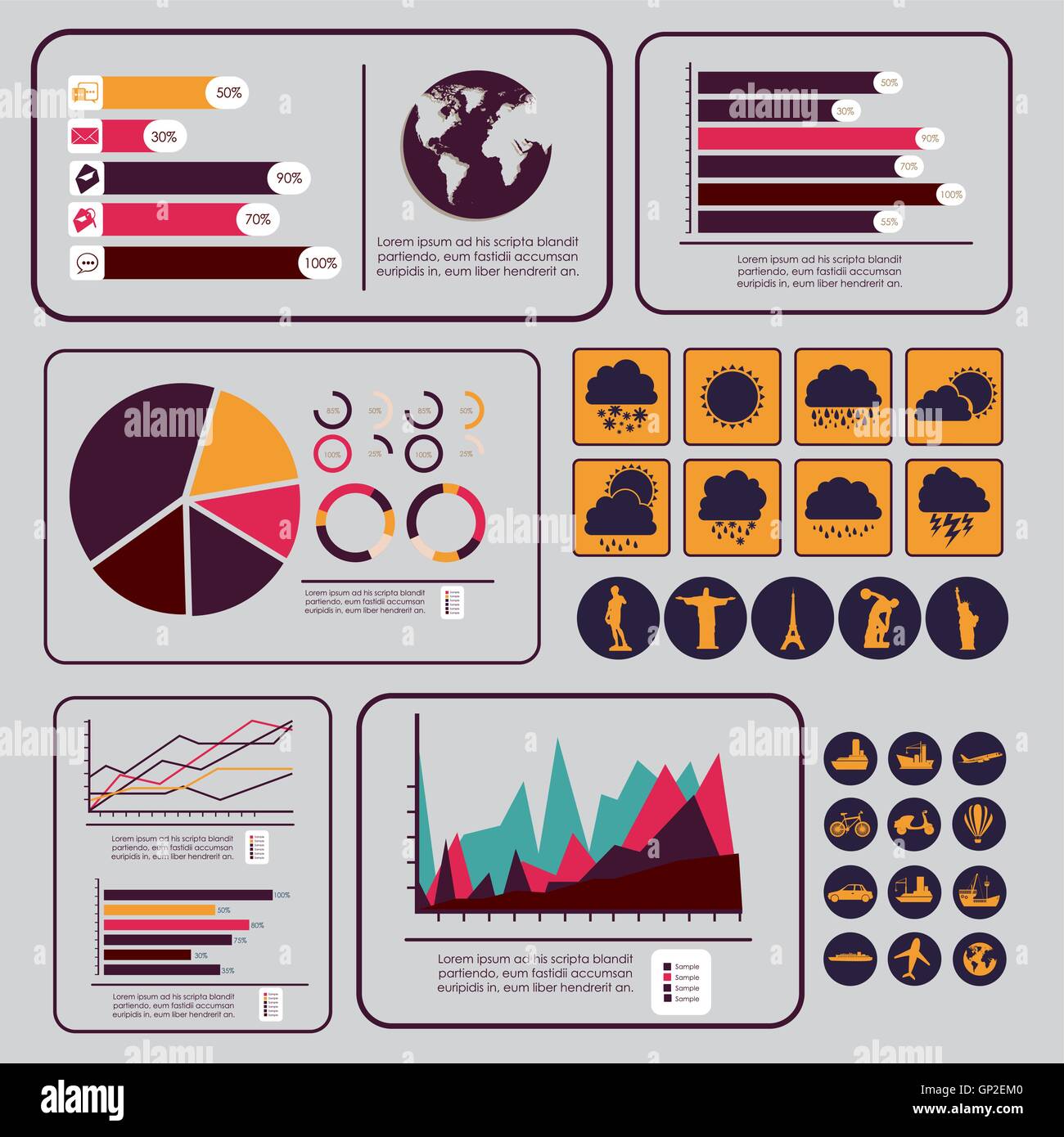 Turismo infographics Illustrazione Vettoriale