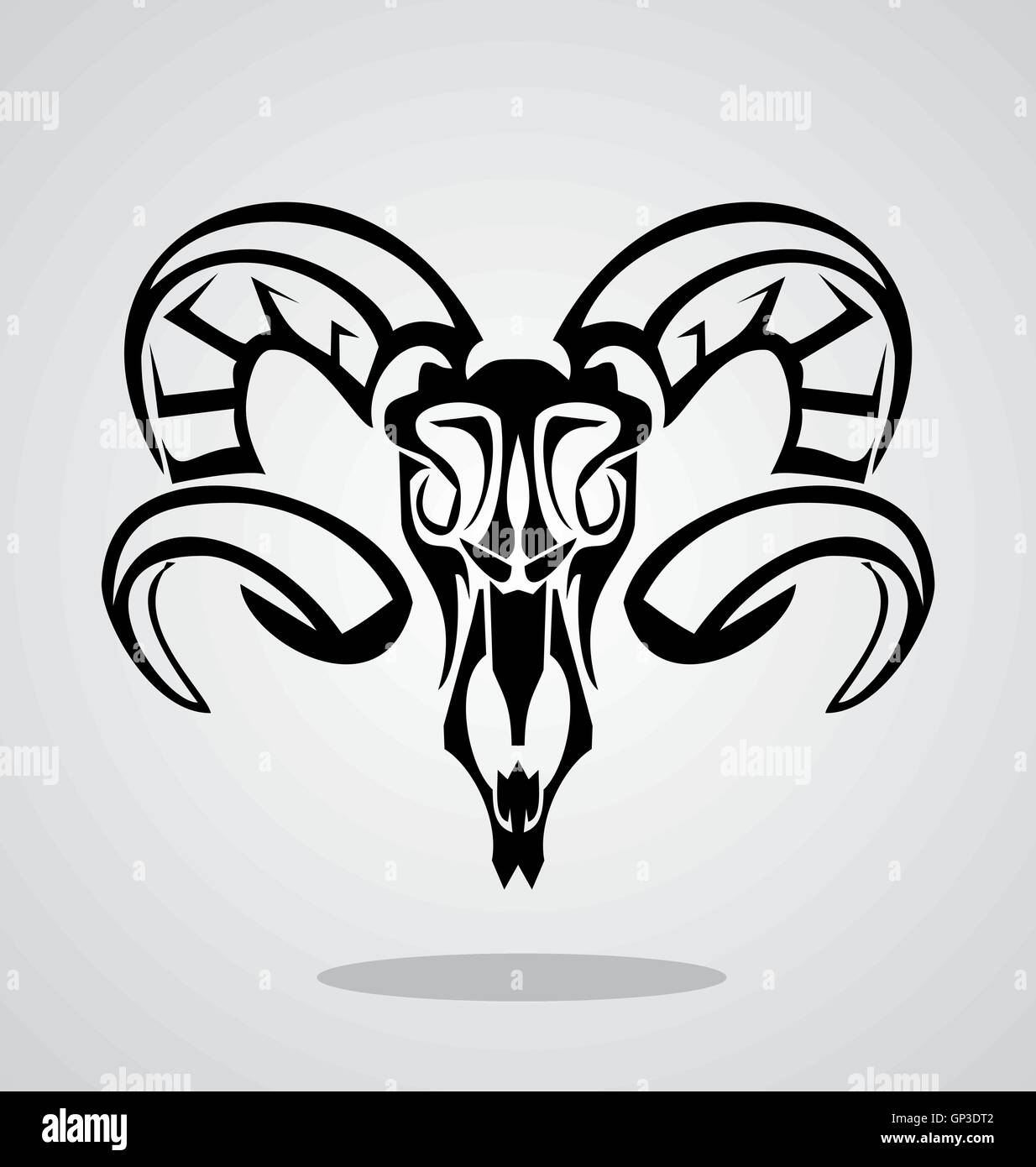 Aries tribale di segno Illustrazione Vettoriale