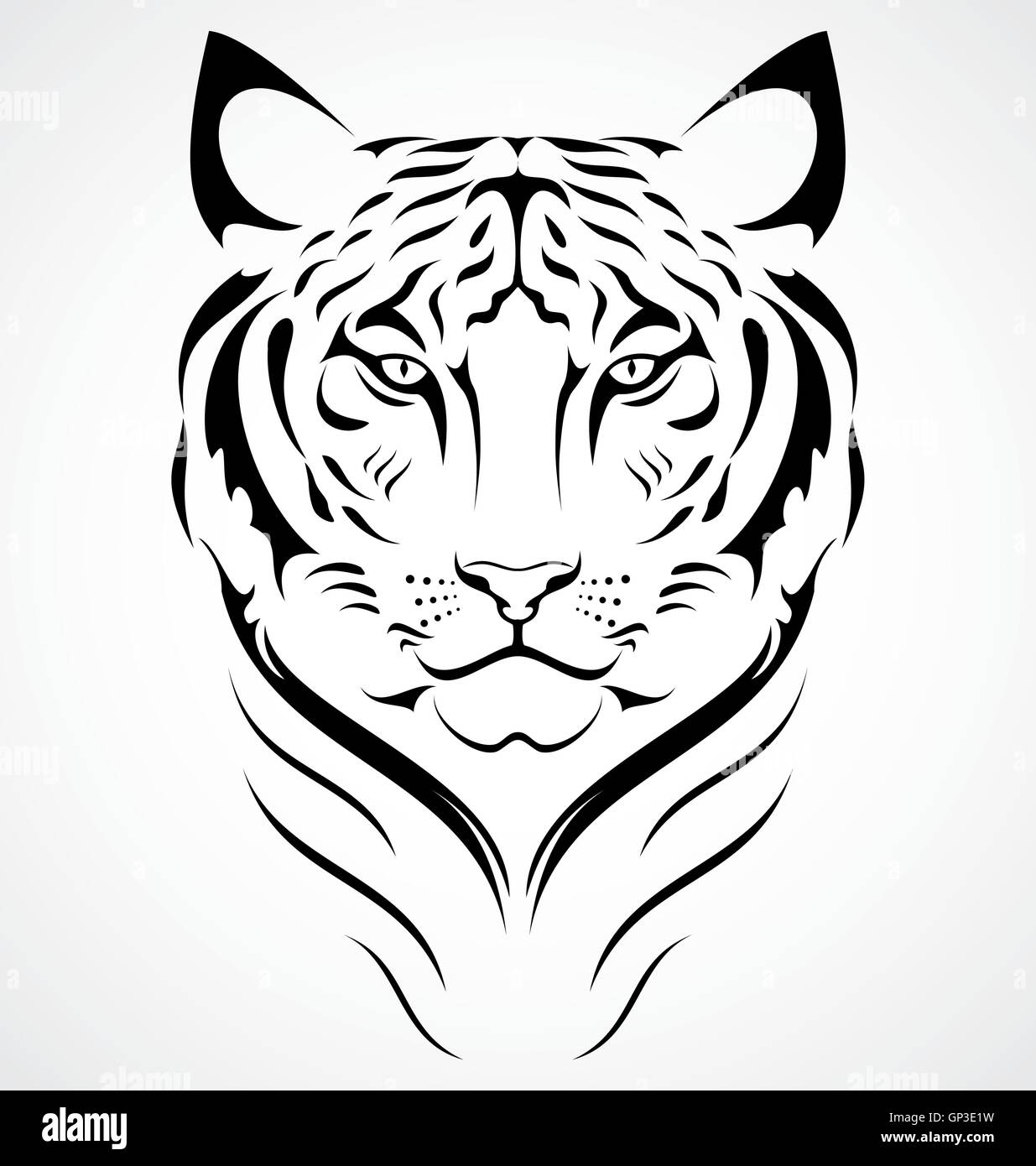 Tigre del Bengala Tattoo Design Illustrazione Vettoriale