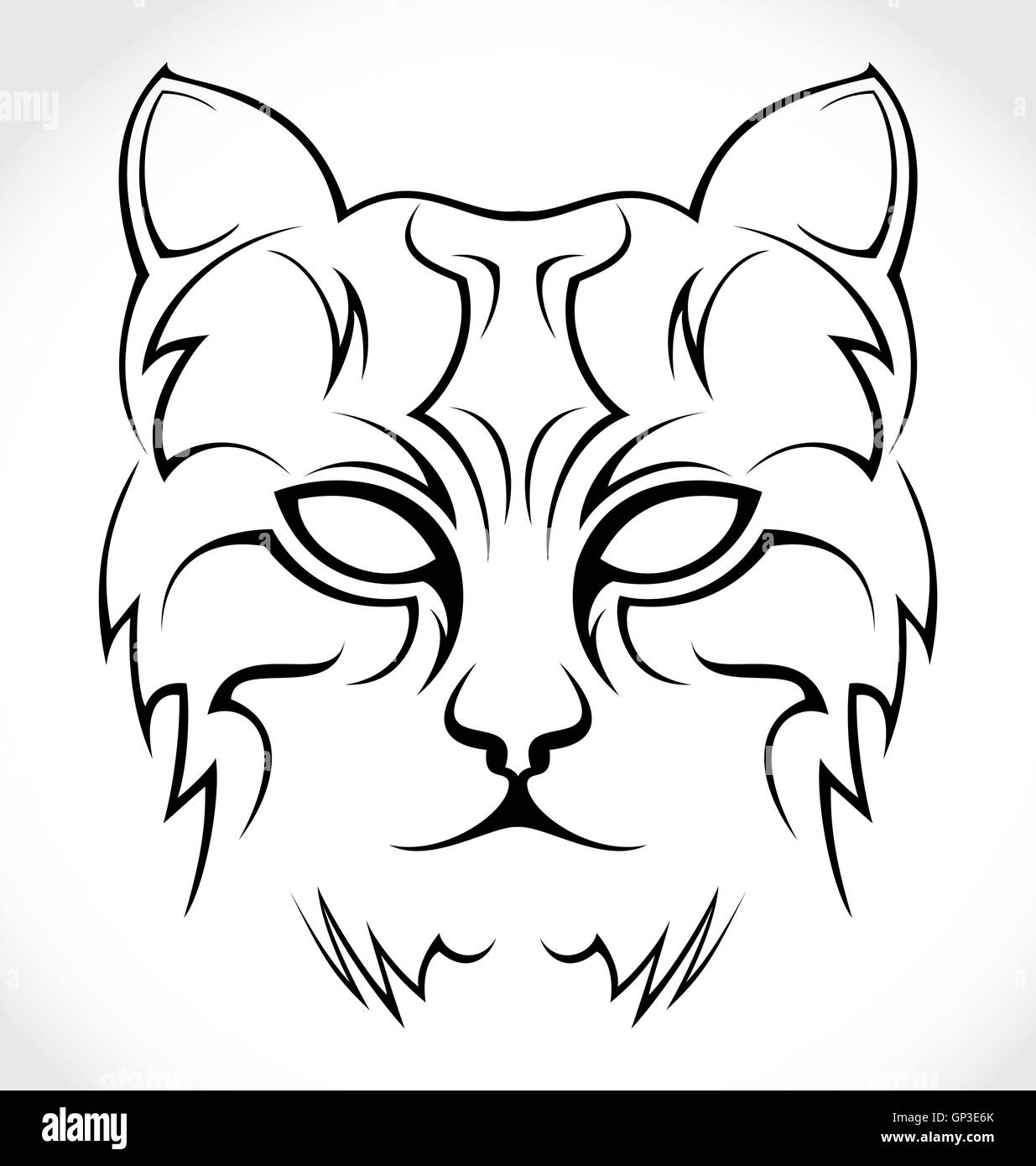 Gatto faccia tribale Illustrazione Vettoriale