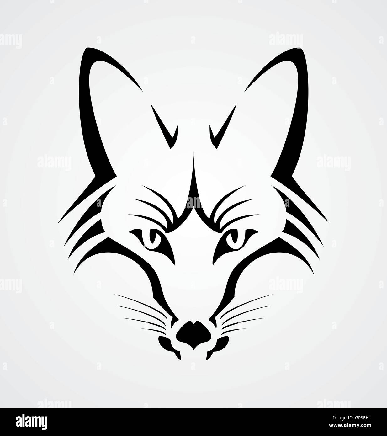 Fox testa tribale Illustrazione Vettoriale