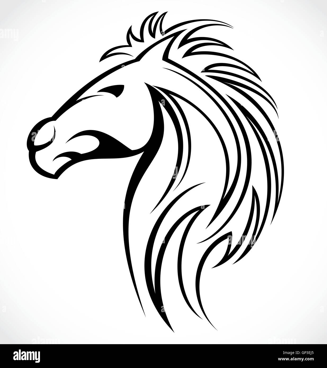 Testa di cavallo Tattoo Design Illustrazione Vettoriale