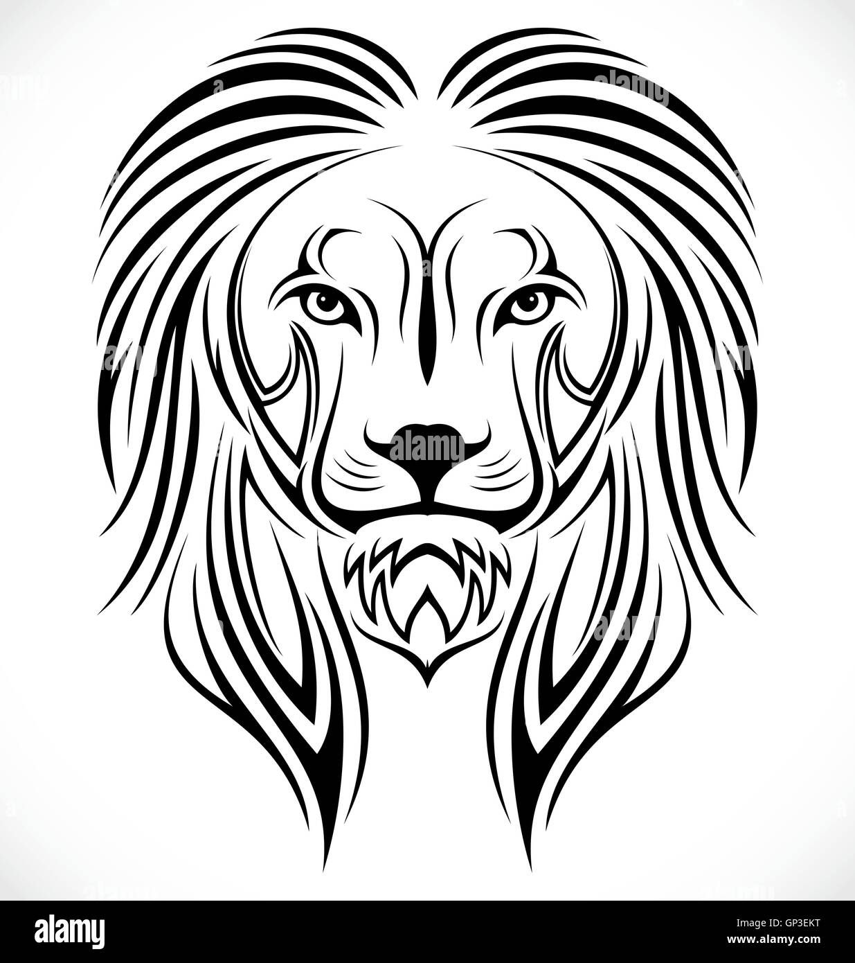 Testa leone Tribal Illustrazione Vettoriale