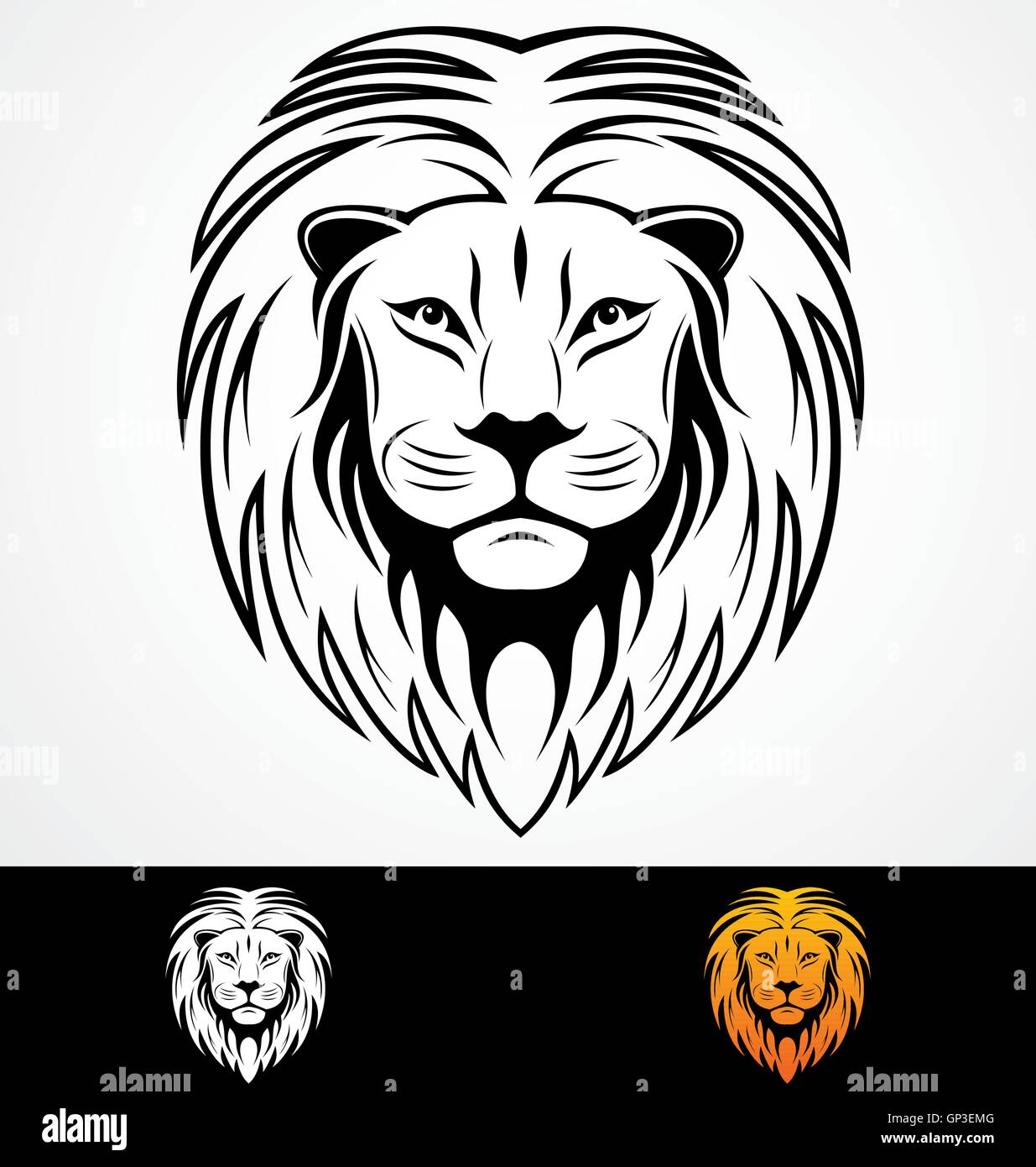 Lions Head mascotte tribali Illustrazione Vettoriale
